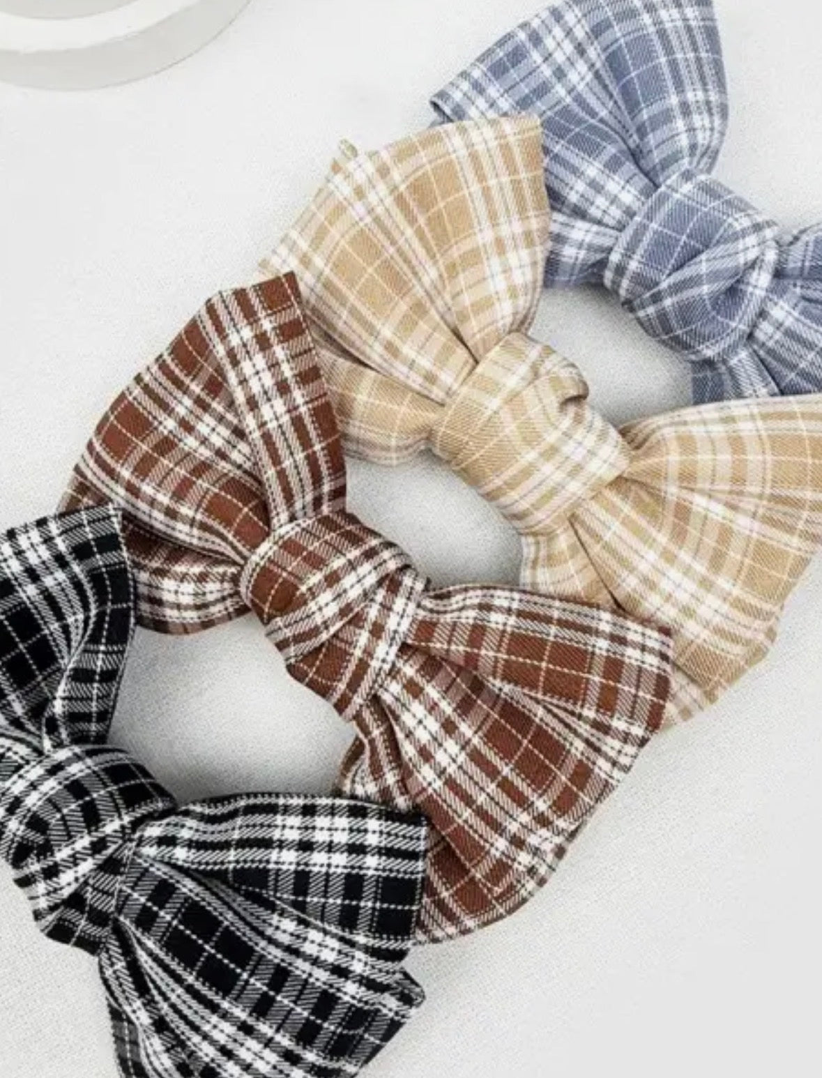 Checker Print Bow