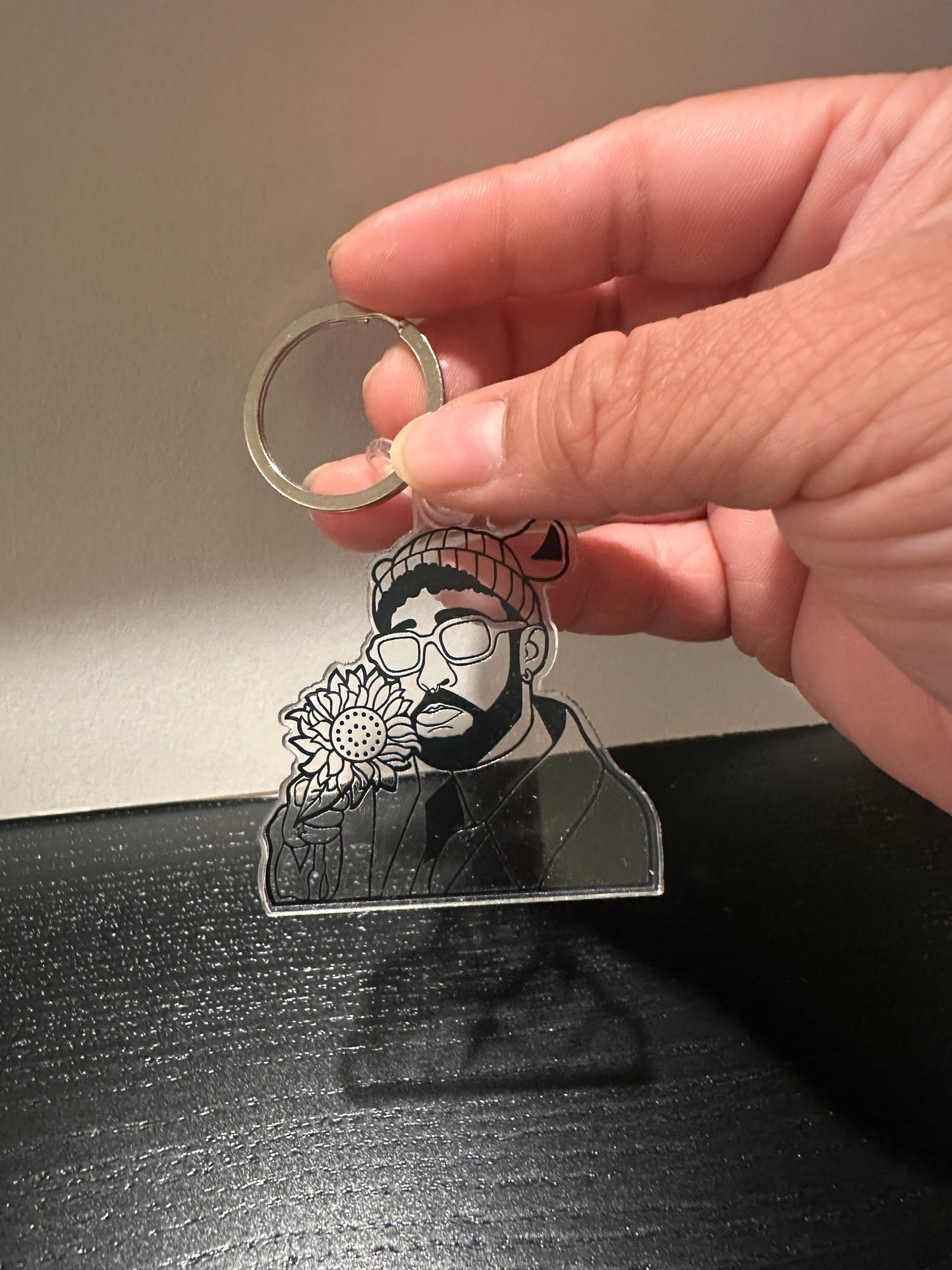 Bad bunny Hat Keychain