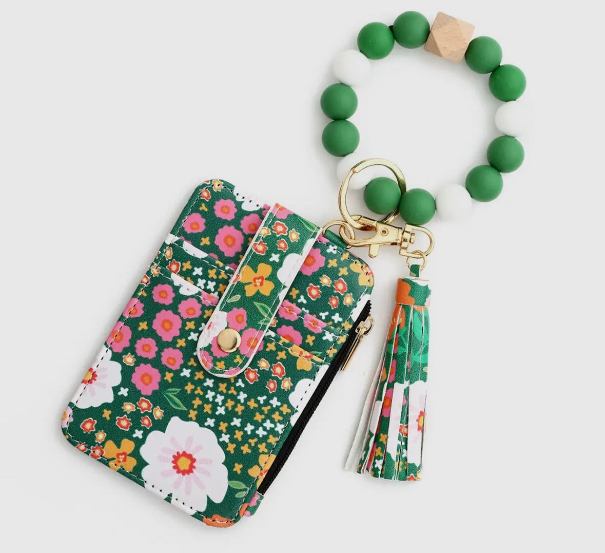 Floral Beaded Keychain