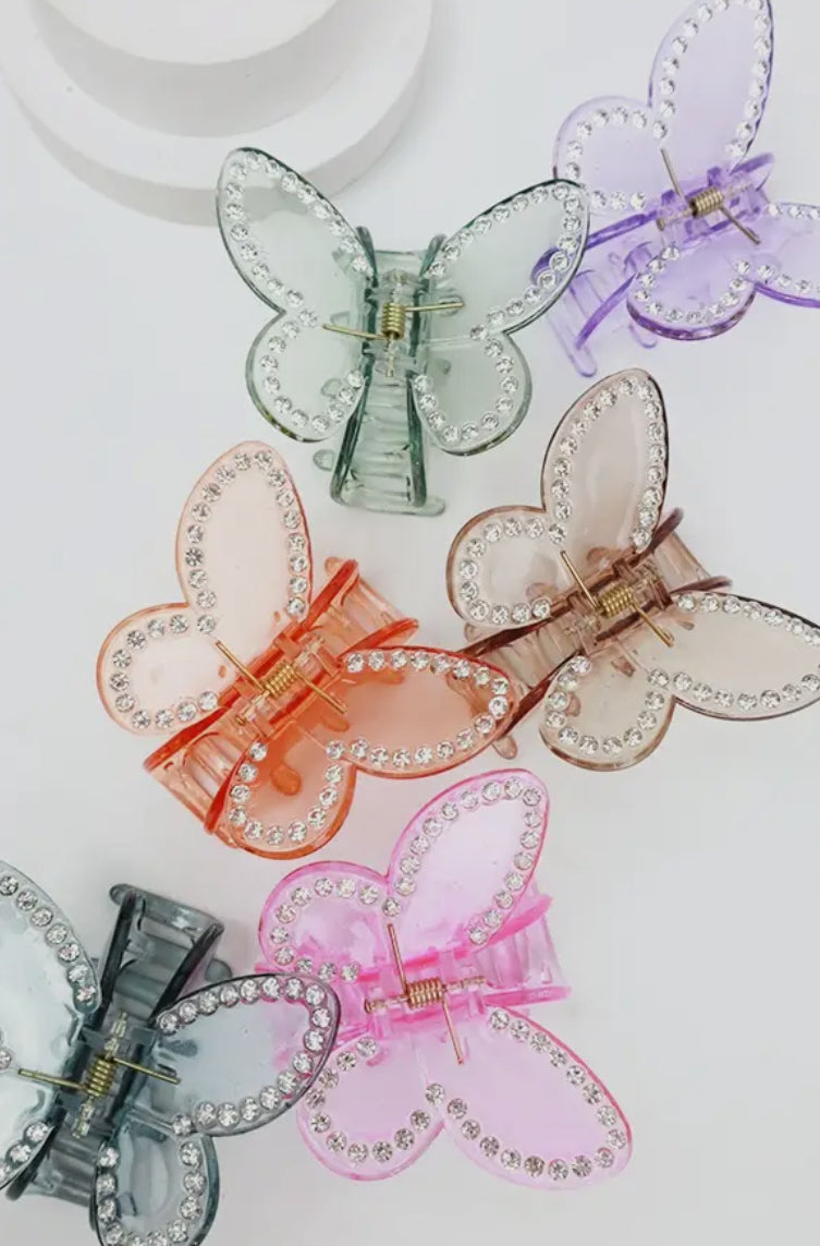 Rhinestone Butterfly Hair Claw