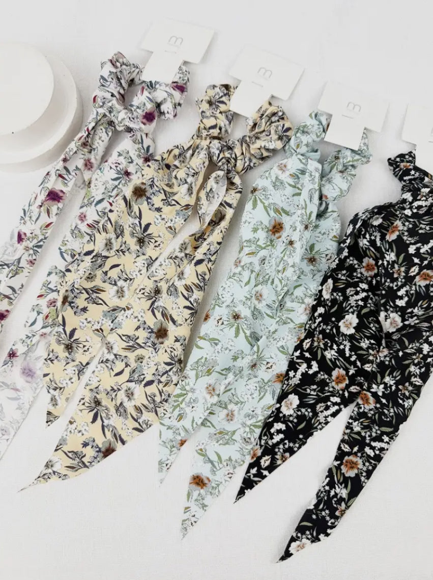 Floral Long Tail Scrunchie