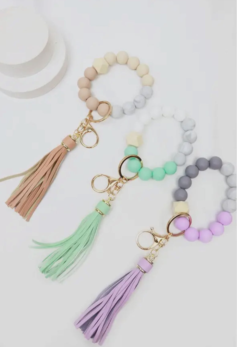 Wood and Beads Key Wristlets