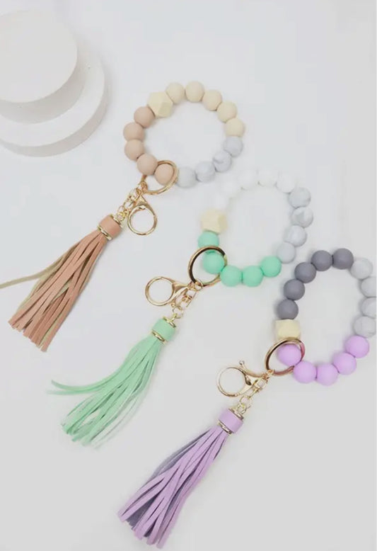 Wood and Beads Key Wristlets