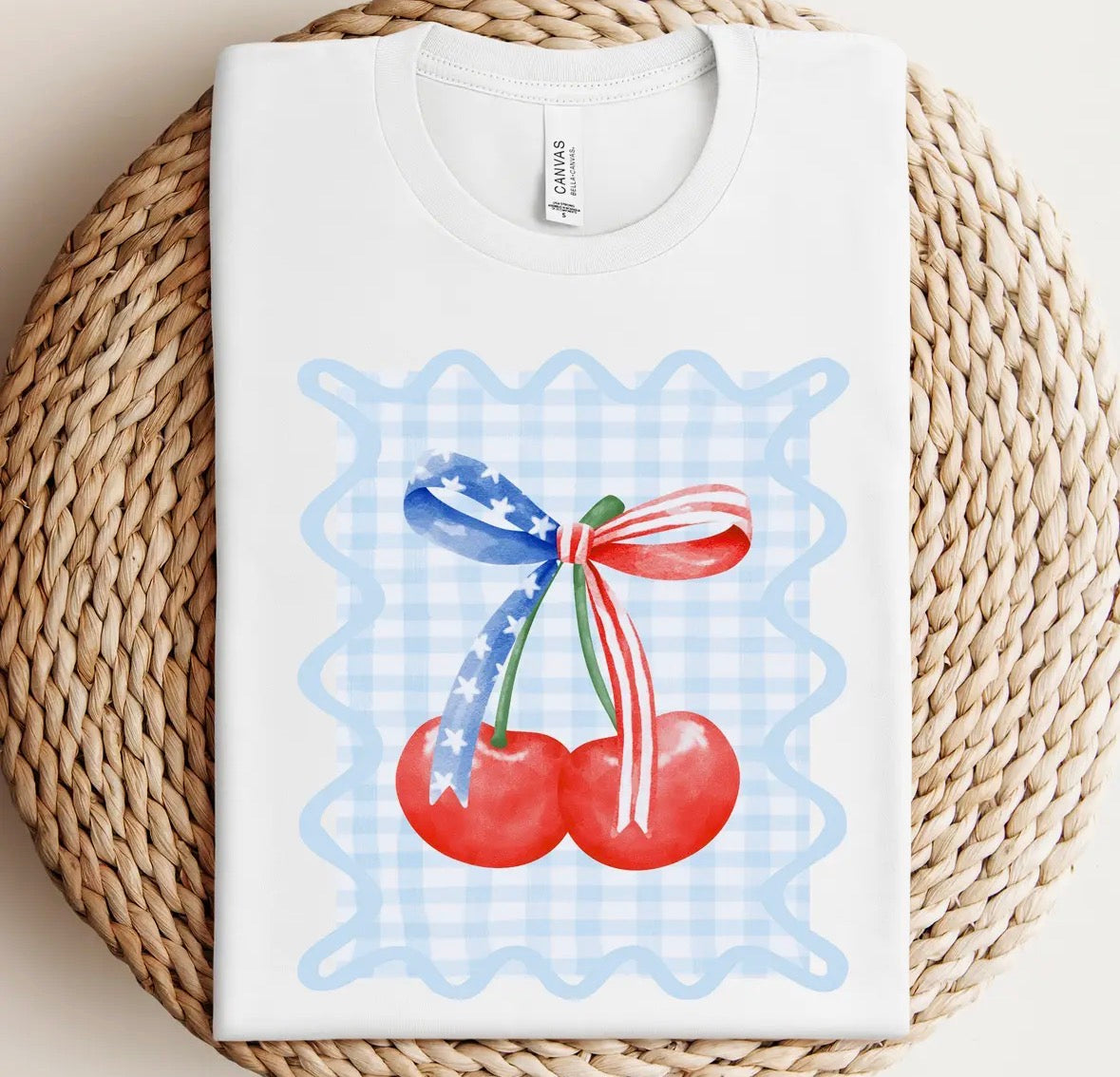 Gingham Patriotic Coquette Tee Pre-Order