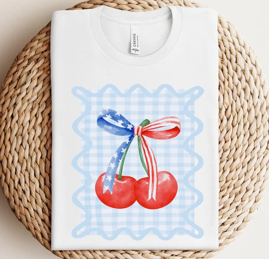 Gingham Patriotic Coquette Tee Pre-Order