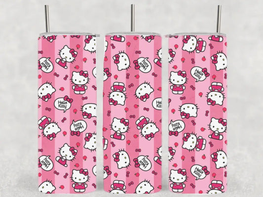 HK Stripped Pink Tumbler