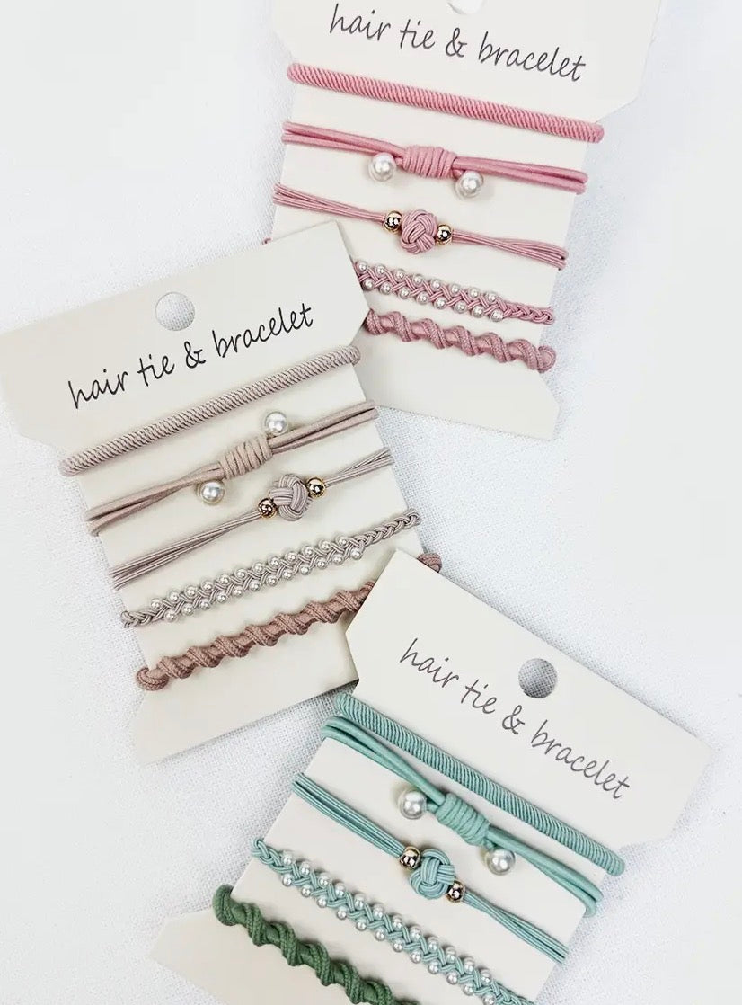Pearl Boho Hair Tie Bracelets
