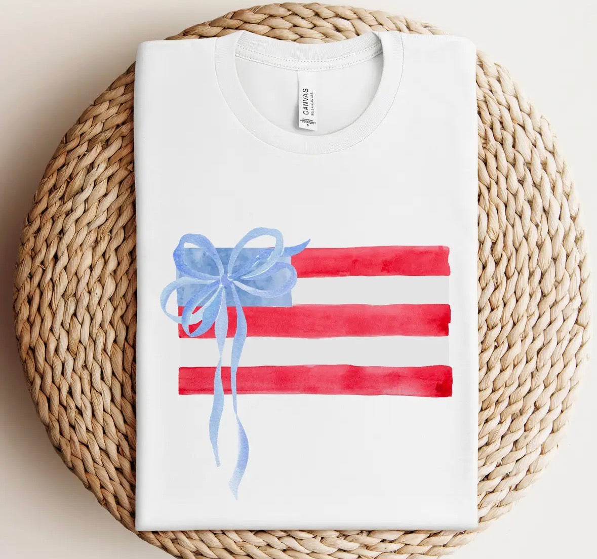 Watercolor Coquette American Flag Tee Pre-Order