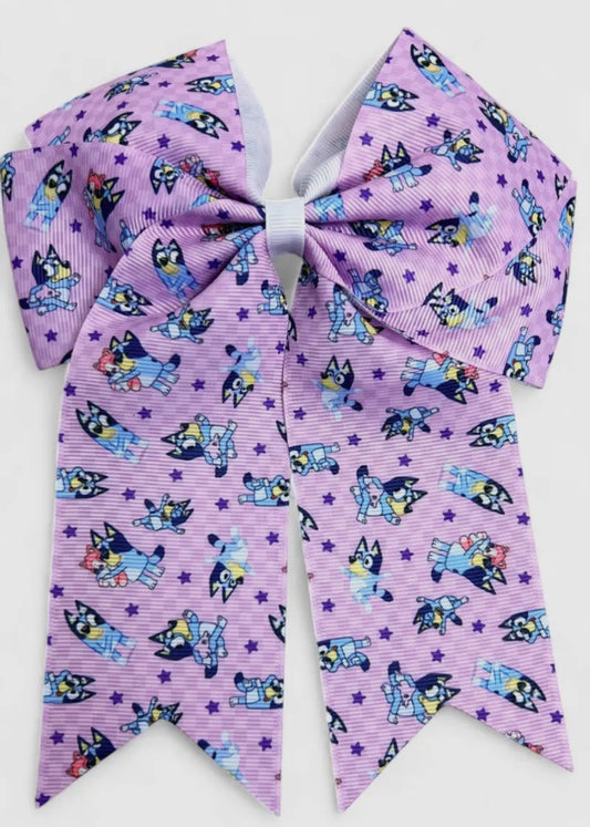 Purple Bow Blue Dog