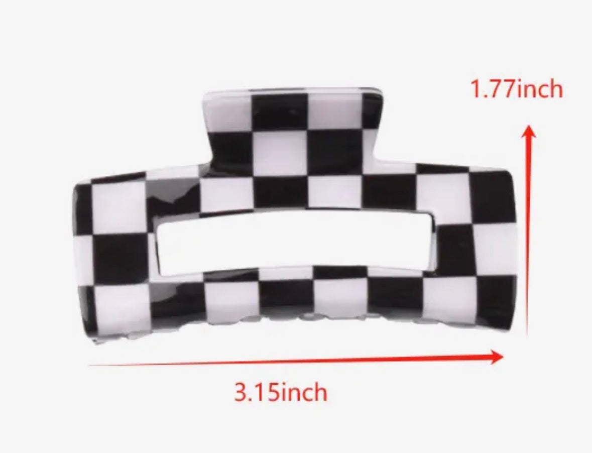 Checkered Hair Claw