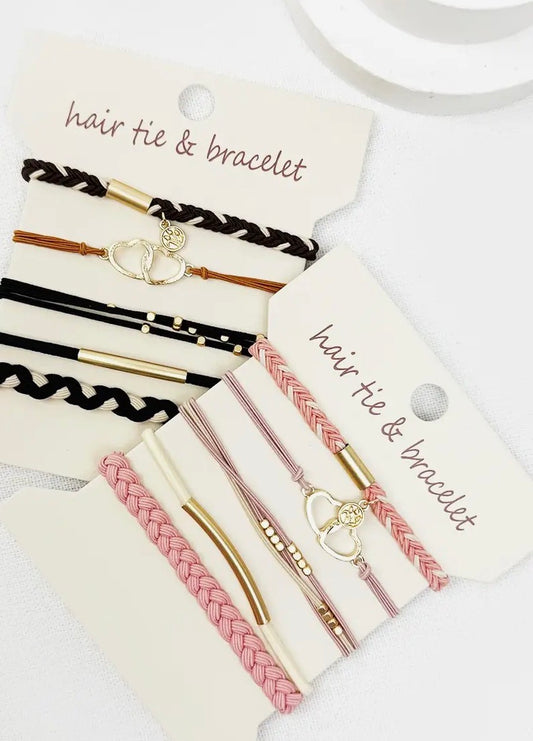 Boho Heart Hair Tie Bracelets