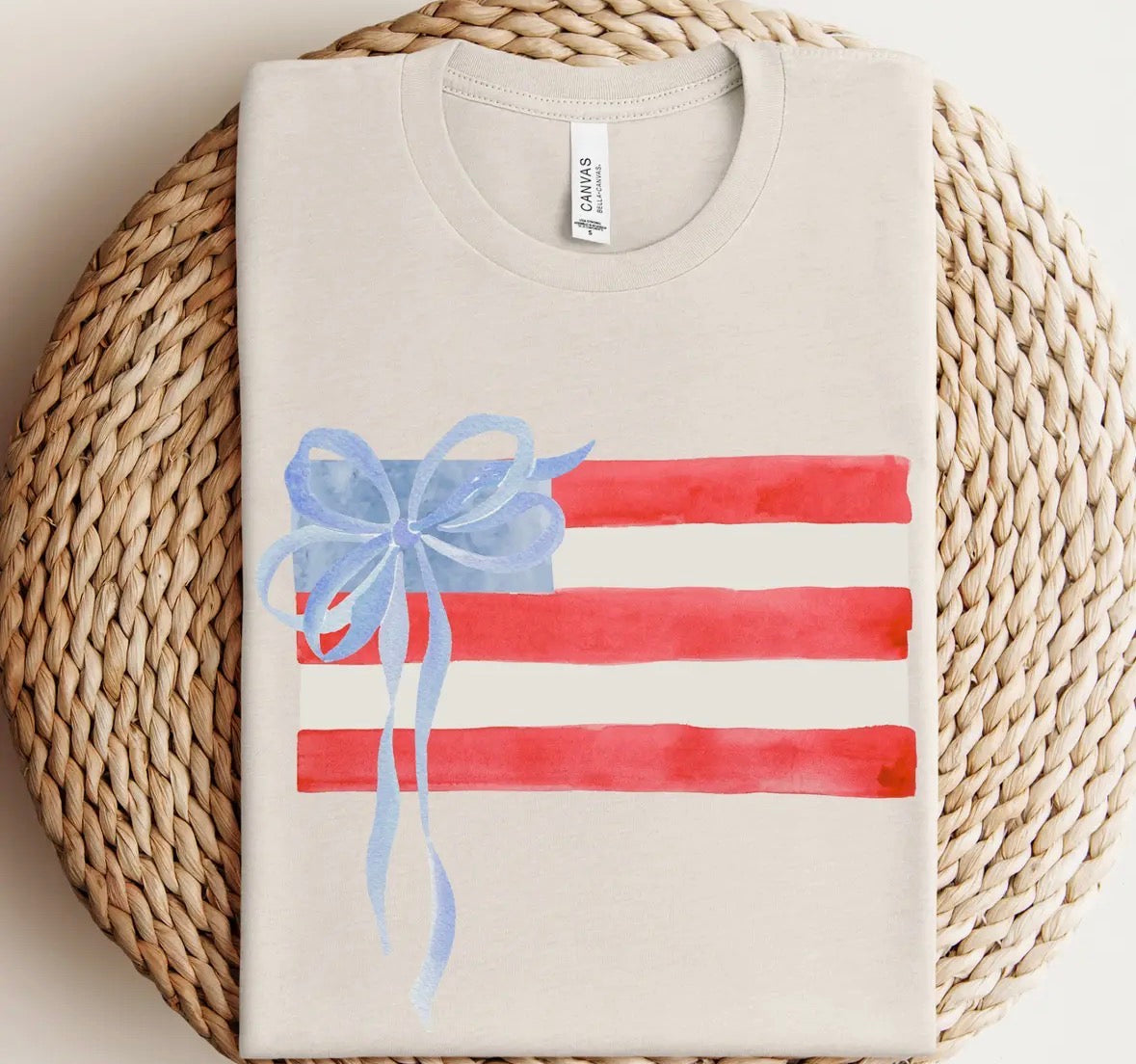 Watercolor Coquette American Flag Tee Pre-Order