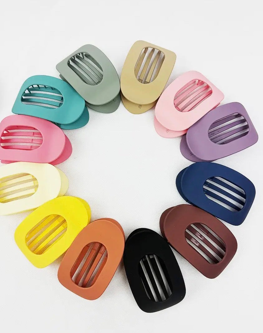 Oval Shape Hair Claw Flat