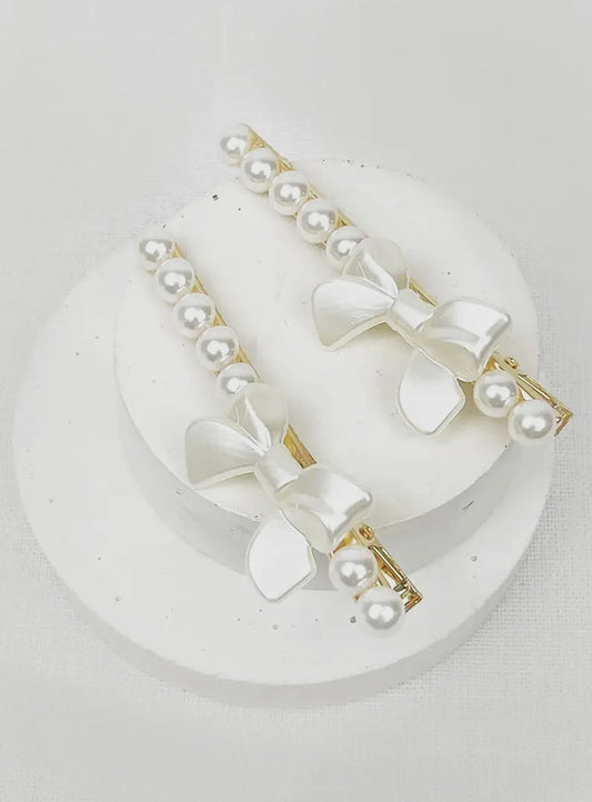 Bow Pearl Hair Pin