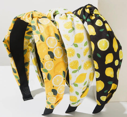 Lemon Print Headband