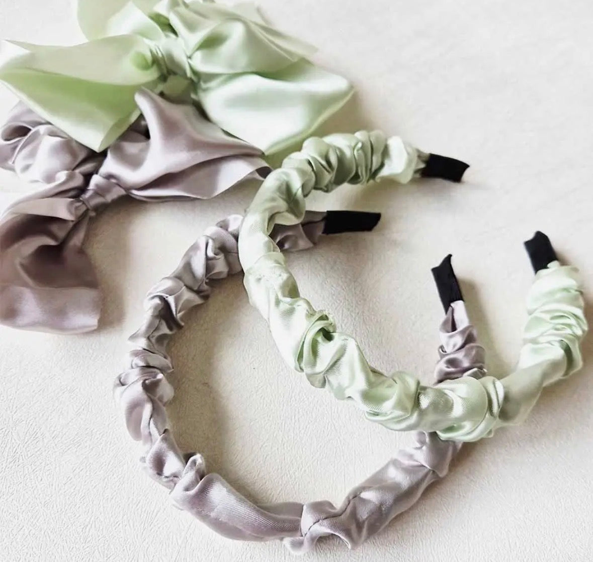 Satin Scrunchie and Headband Set