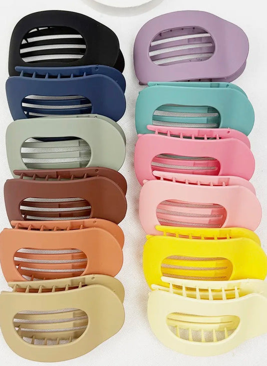 Oval Shape Hair Claw Flat