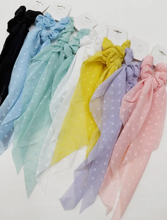 Polka dot Texture Long Tail Scrunchie