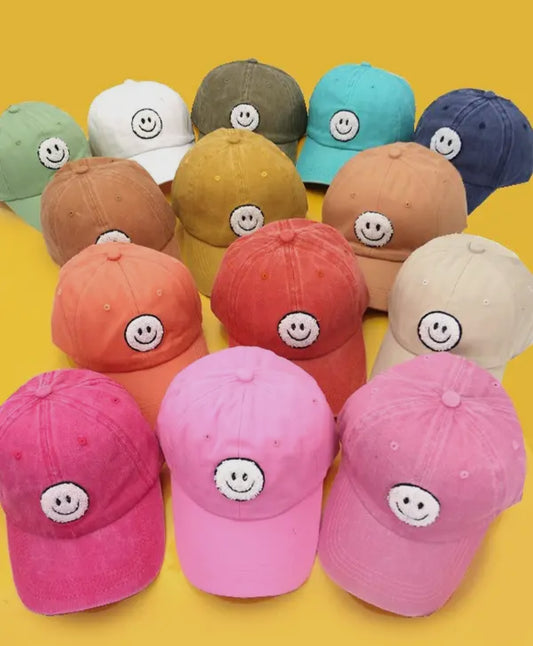 Washed Sherpa Happy Face Baseball Cap