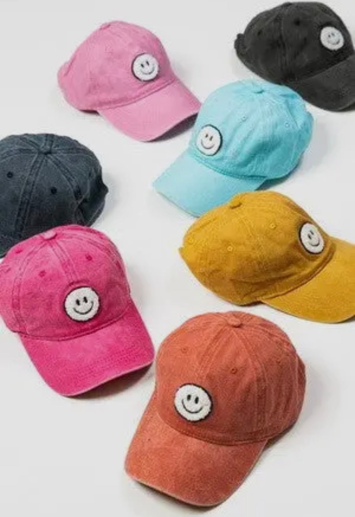 Washed Sherpa Happy Face Baseball Cap