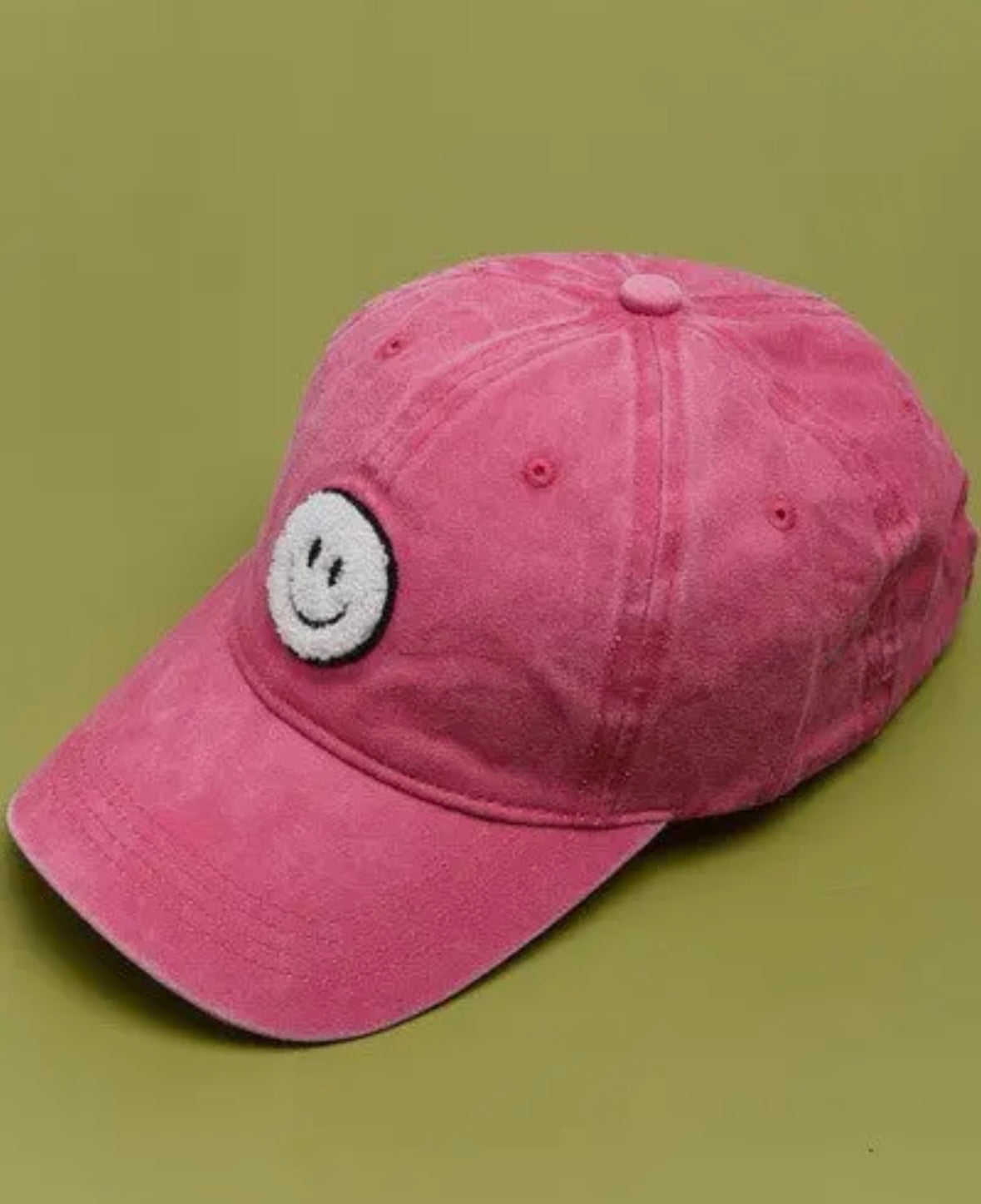 Washed Sherpa Happy Face Baseball Cap