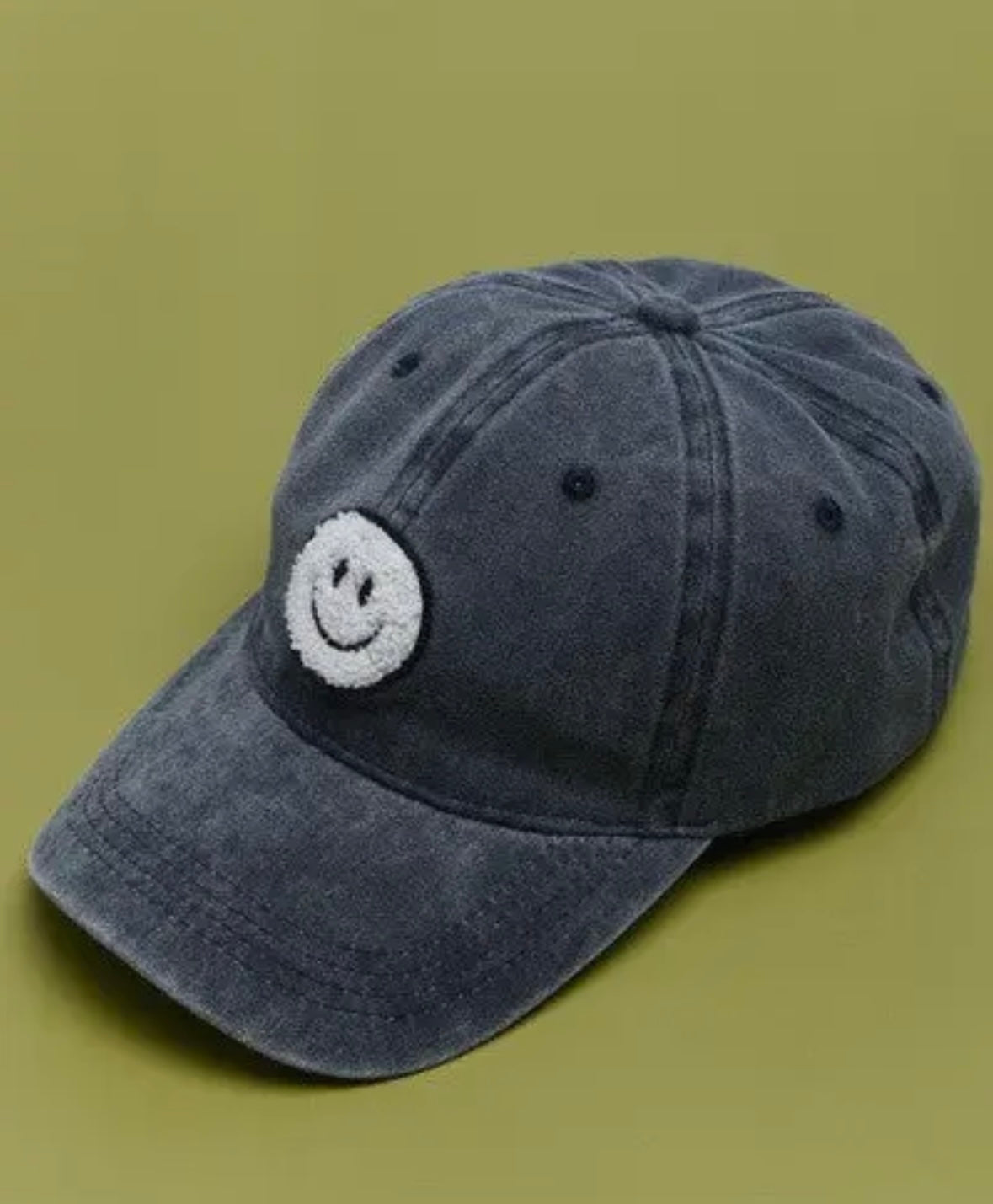 Washed Sherpa Happy Face Baseball Cap