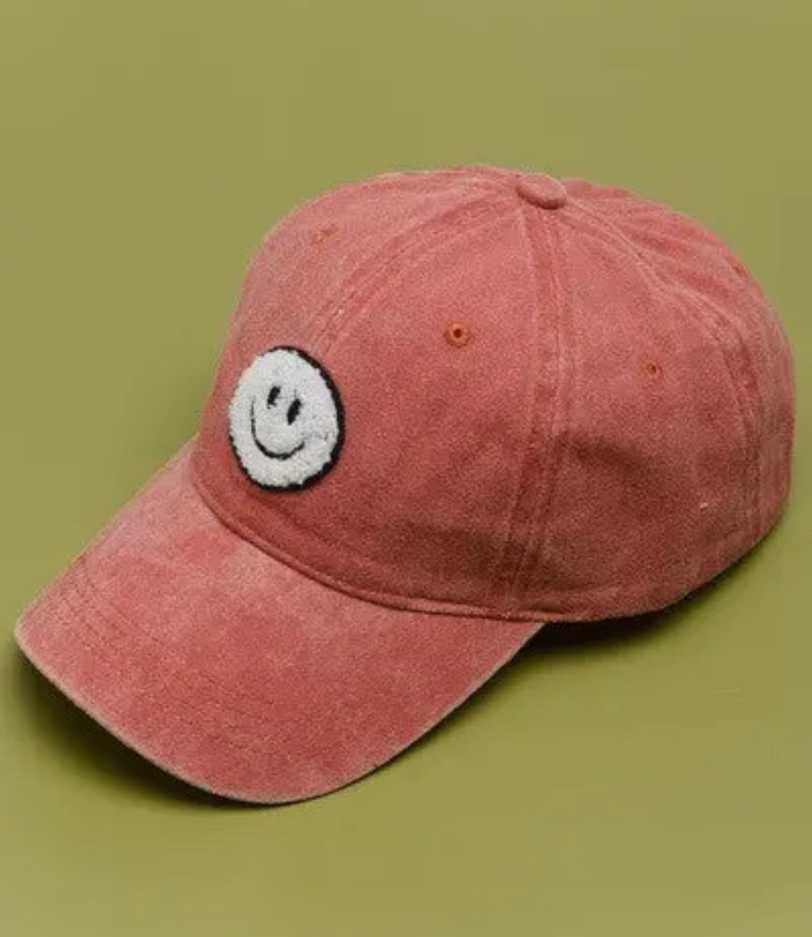 Washed Sherpa Happy Face Baseball Cap