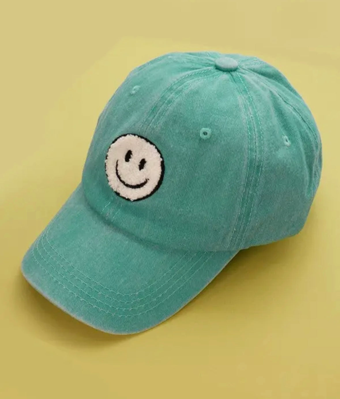 Washed Sherpa Happy Face Baseball Cap