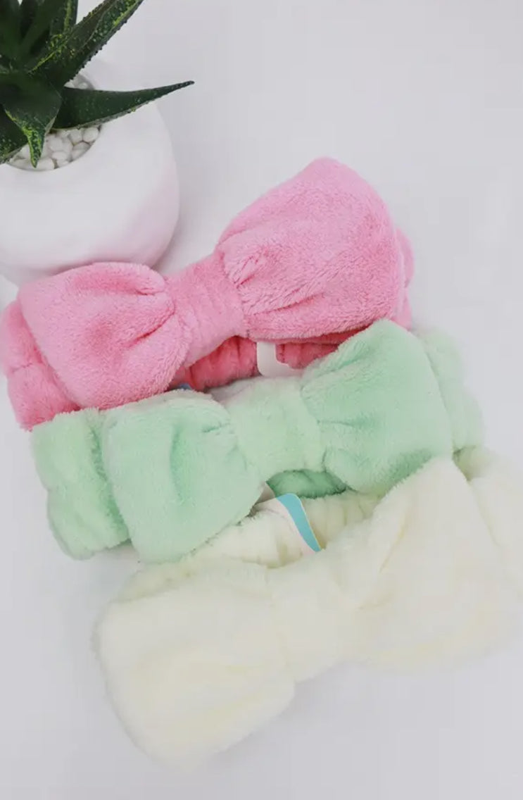 Solid Beauty Spa Bow Headband Assorted