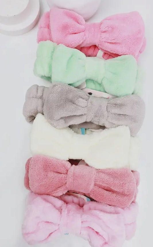 Solid Beauty Spa Bow Headband Assorted