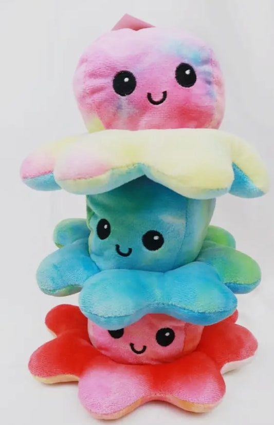 Tie Dyed Reversible Octopus Plushie