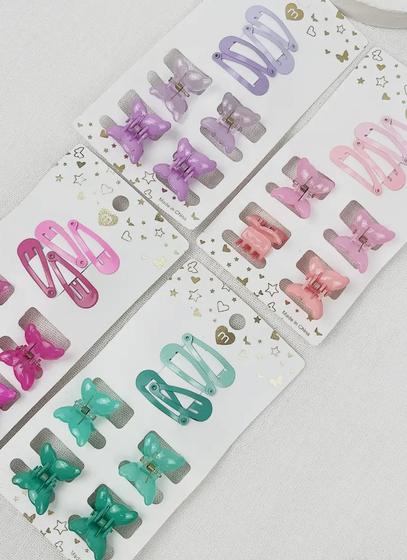 Variety of Butterfly Hair Claw Clip Set