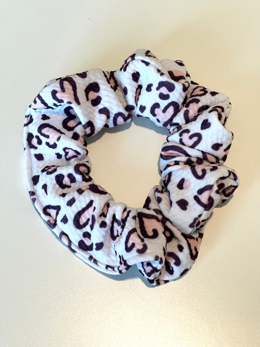 Leopard Pink Heart Scrunchie (PRE-ORDER)