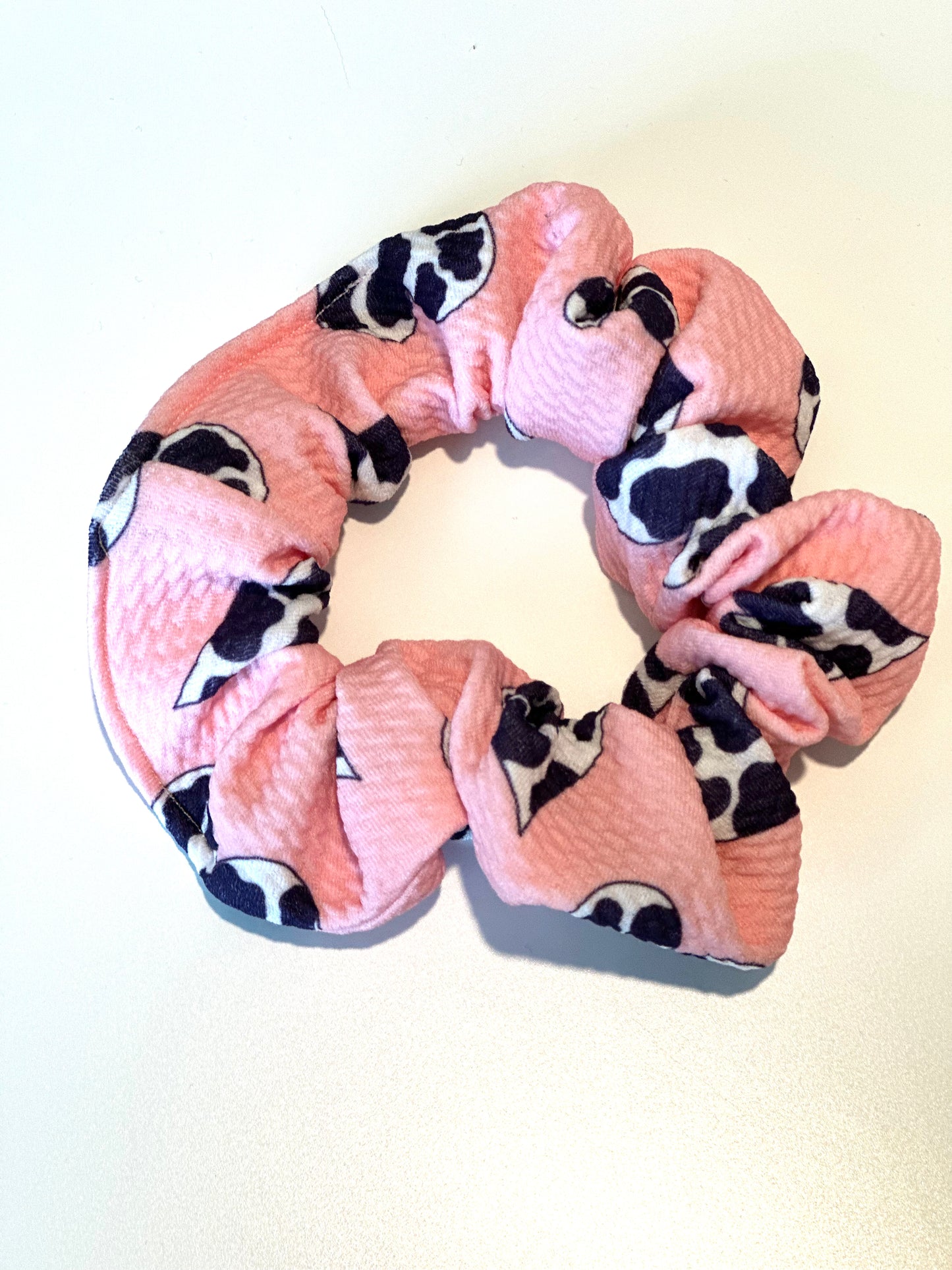 Cow Print Hearts Scrunchie (PRE-ORDER)