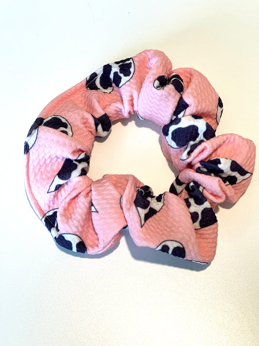 Cow Print Hearts Scrunchie (PRE-ORDER)