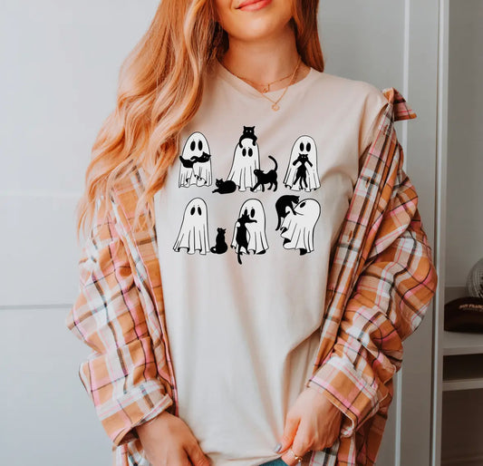 Halloween Ghost Cats Tee (Pre-Order)