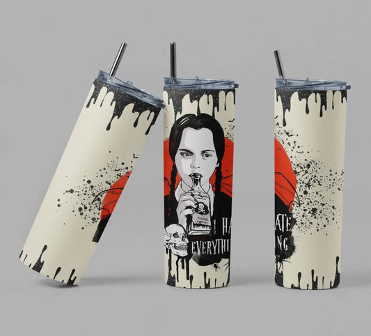 Wednesday I Hate Everything Halloween Tumbler (Pre-Order)