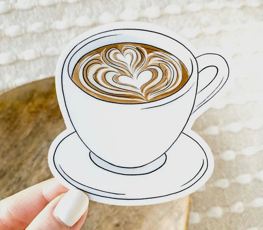 Latte Art Coffe Mug Sticker