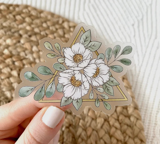Gold Triangle Floral Sticker