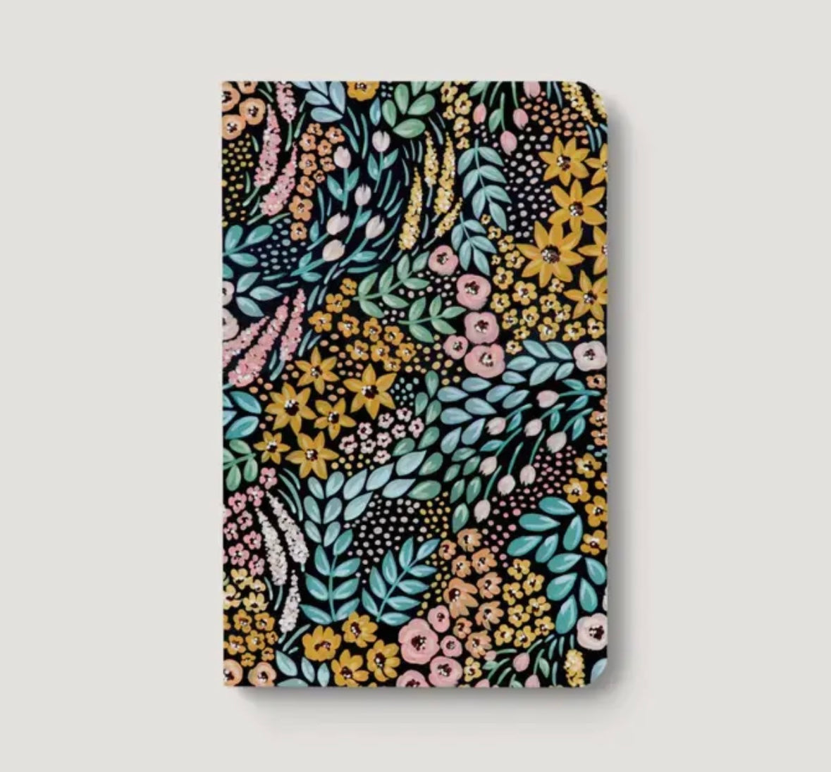 Black Floral Dotted Notebook