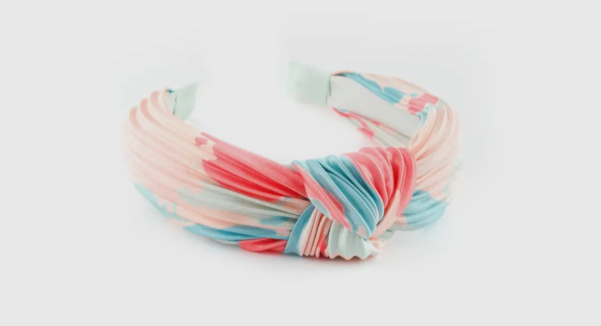 Silk Knotted Headband - Rainbow